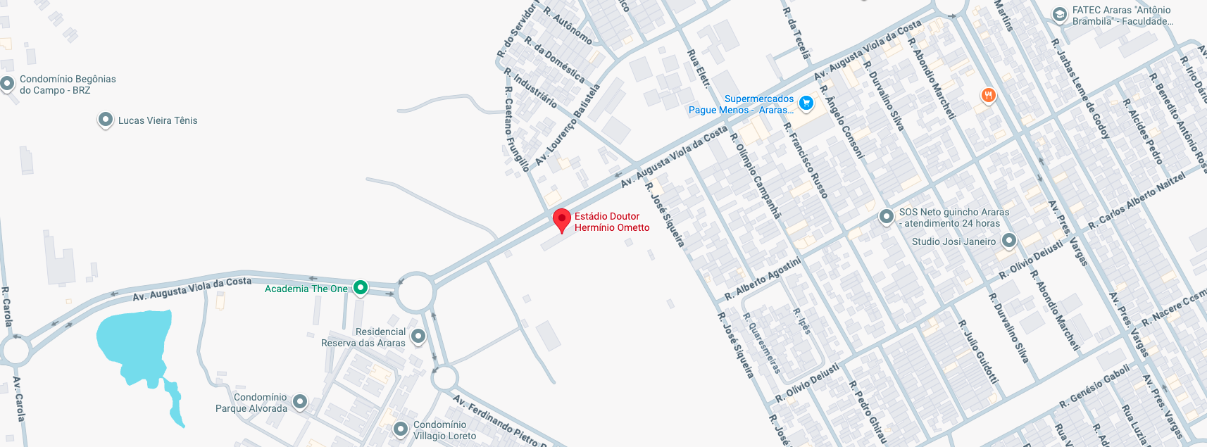 Mapa da localização do Estádio Doutor Hermínio Ometto